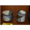Image 2 : CHINESE PORCELAIN PLUM BLOSSOM LAMP & JEFF CHANG RAKU LIDDED JARS (3 PCS)