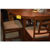 Image 1 : WOOD TABLE W/4 SIDE CHAIRS & 1 LEAF