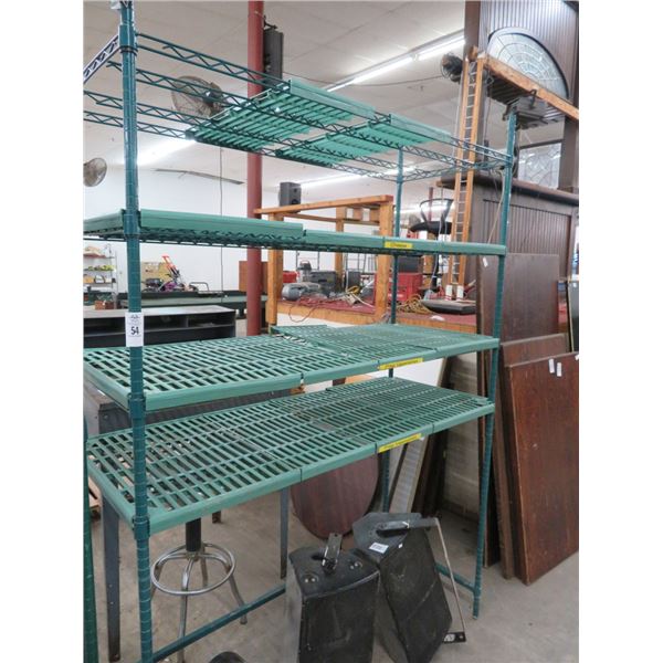 4 Shelf Green Coated Metro Rack
