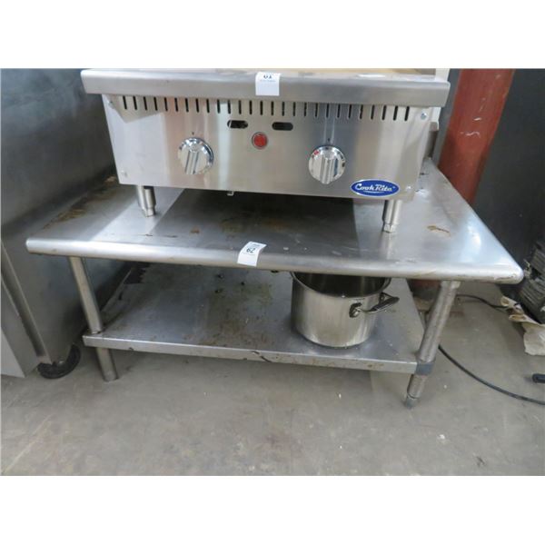 3' S/S Bullnose Equipment Stand w/Backsplash & Undershelf
