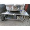 Image 1 : 3' S/S Bullnose Equipment Stand w/Backsplash & Undershelf