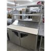 Image 1 : Turbo Air 4' 2 Door Ref. Sandwich Prep w/Double Overshelf - Did Not Get Cold
