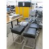 Image 1 : 5-Black Leather Stool - 5 X $