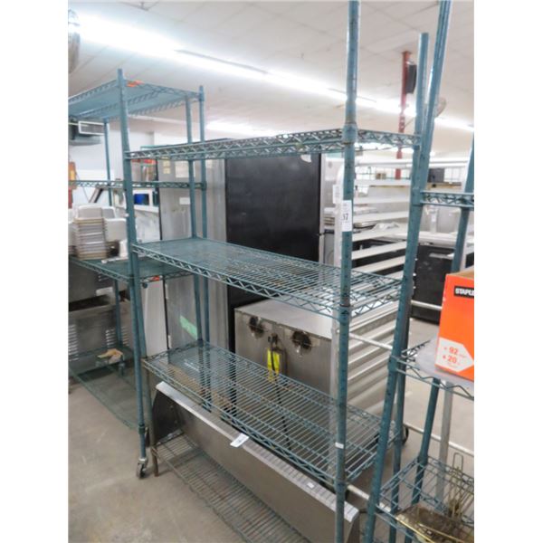 2- 4 Shelf Green Coated Metro Rack - 2 X