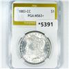 Image 1 : 1883-CC Morgan Silver Dollar PGA-MS63+