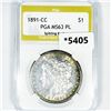 Image 1 : 1891-CC Morgan Silver Dollar PGA-MS63 PL
