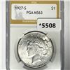 1927-S Silver Peace Dollar PGA-MS63