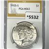 1935-S Silver Peace Dollar PGA-MS63