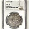 Image 1 : 1892-CC Morgan Silver Dollar NGC-AU53
