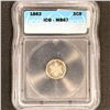 Image 1 : 1862 Silver Three Cent ICG-MS67