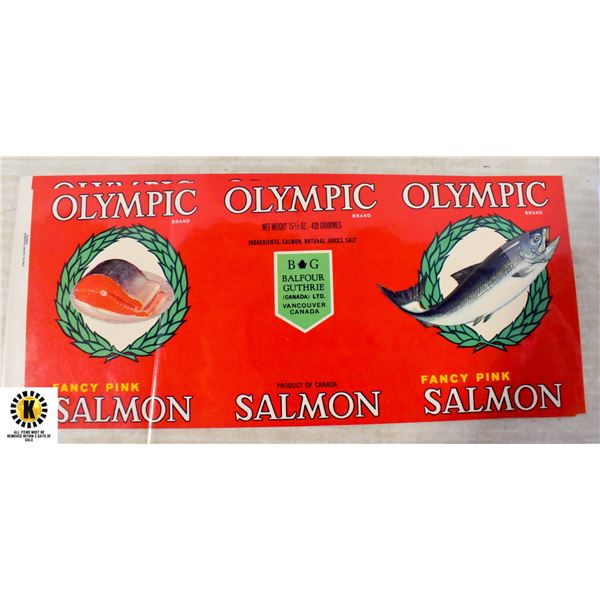 ANTIQUE OLYMPIC PINK SALMON LABEL