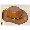 Image 1 : HANDMADE 1970'S COWBOY LEATHER HAT HIPPIE DAYS