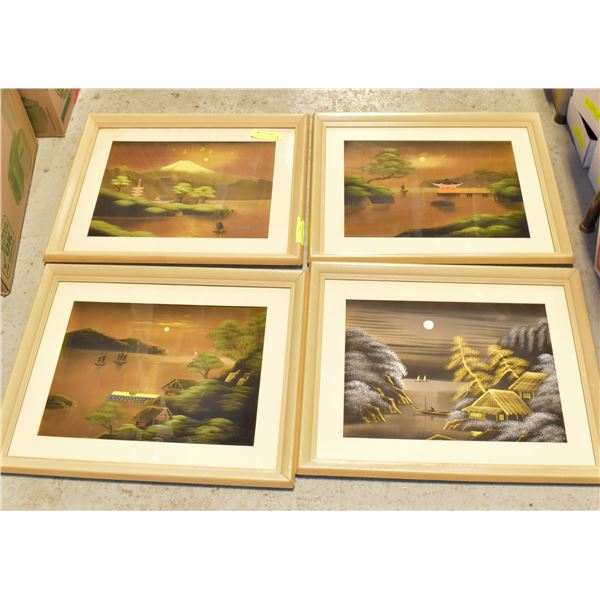 4 WOODEN FRAMED PRINTS