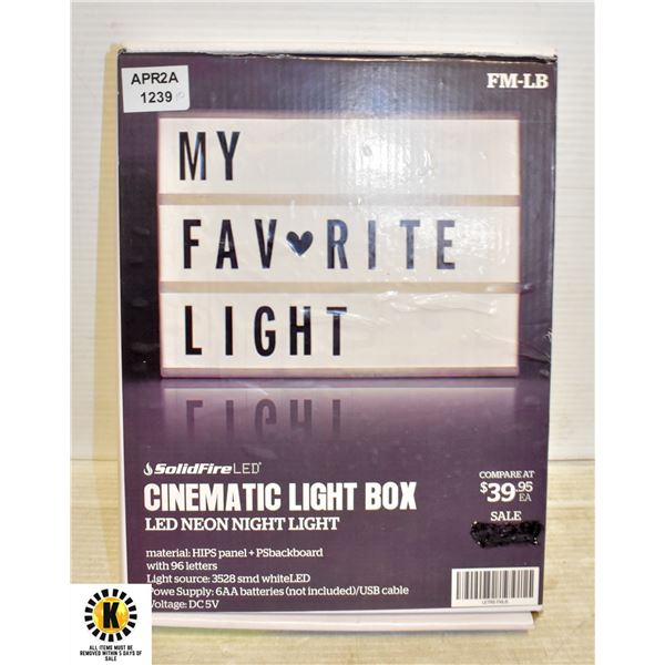 NEW CINEMATIC LIGHT BOX LED NEON LIGHT