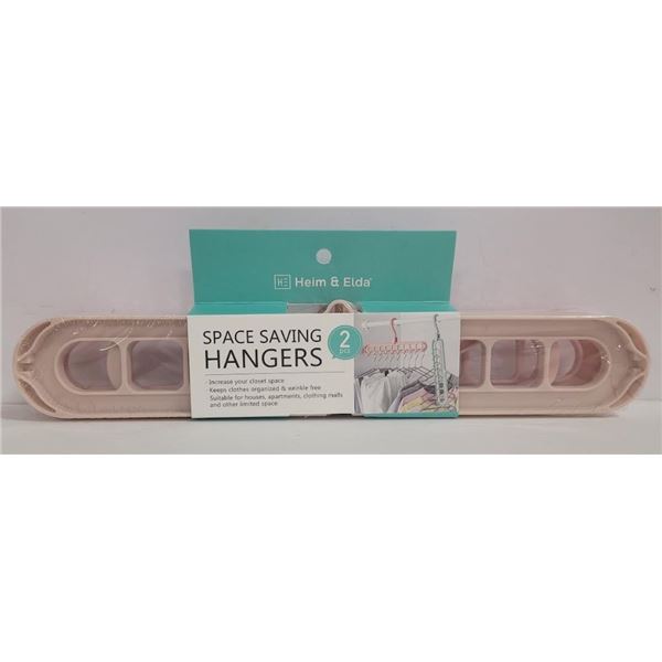 NEW HEIM & ELDA SPACE SAVING 2 PCS HANGERS PINK/BE