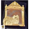 Image 1 : VINTAGE GOLD TONE KITTY IN THE MIRROR BROOCH