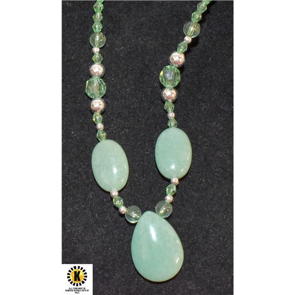 ESTATE JADE & CRYSTAL NECKLACE