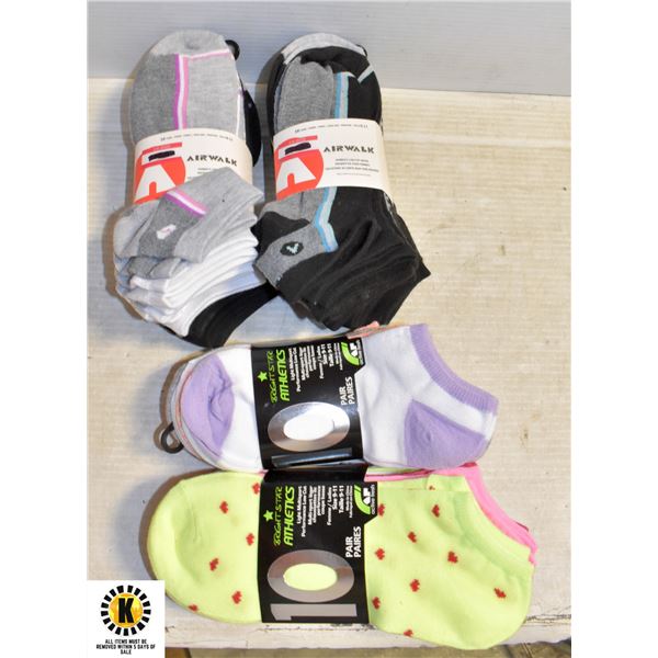 NEW WOMENS 40 PAIR ANKLE SOCKS