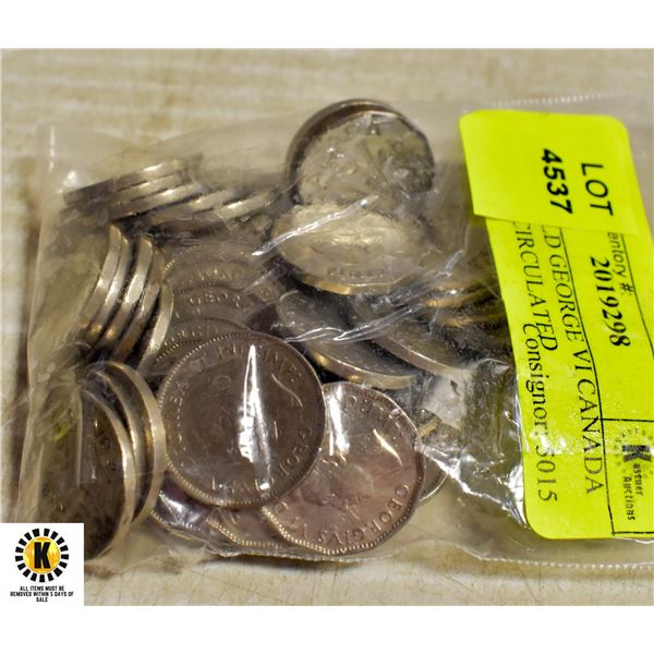 BAG OF OLD GEORGE VI CANADA NICKLES CIRCULATED