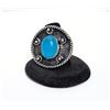 Image 1 : 6)  NATURAL OVAL BLUE CHALCEDONY SILVER PLATED