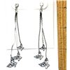 7)  SET OF SILVER TONE AND CLEAR CRYSTAL LONG