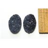 Image 1 : 23)  LOT OF 2 OVAL BLACK DRUZY GEMSTONES, TOTAL
