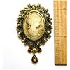 Image 1 : 5)  GOLD TONE WITH CREAMY COLOURED CAMEO