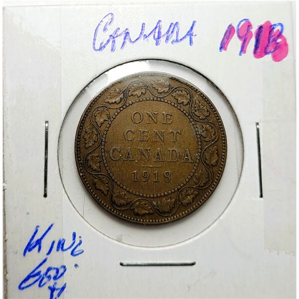 15)  CANADIAN 1918, KING GEORGE V LARGE PENNY.