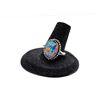 Image 1 : 11)  NATURAL OVAL MOSAIC JASPER SIZE 8 RING