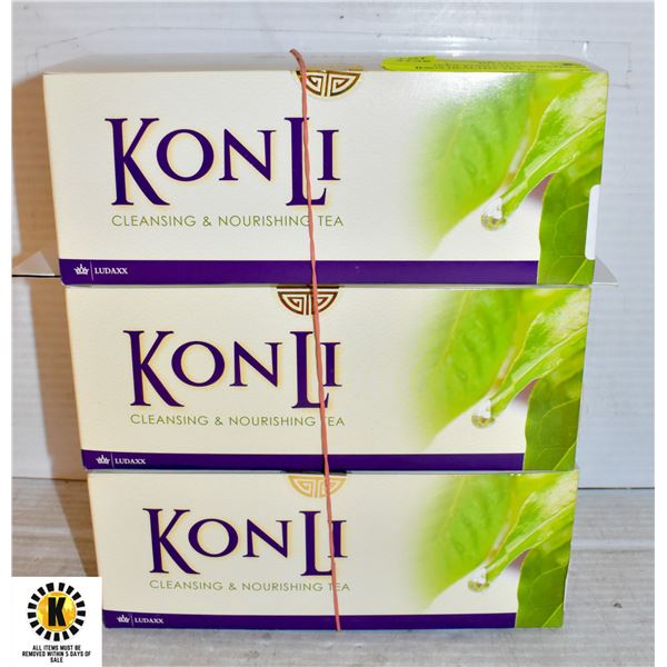 LUDAXX KONLI TEAS 3 BOXES 90 BAGS HEALTHY TEA