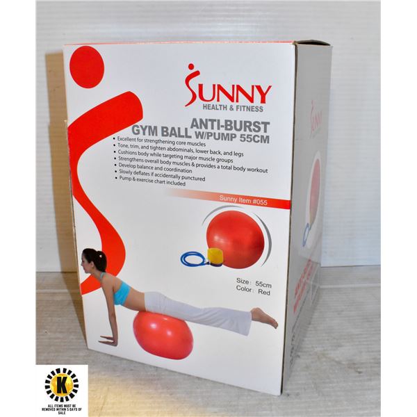 NEW SUNNY HEALTHY FITNESS ANTI-BURST GYM BALL