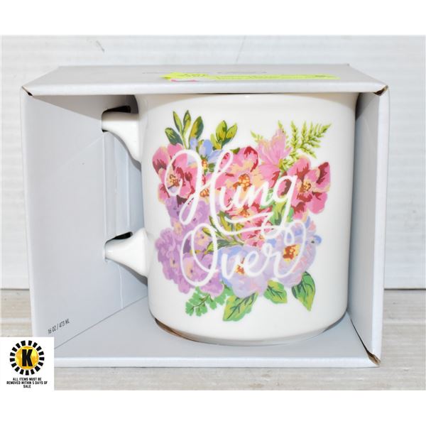 HUNG OVER COFFEE MUG NEW IN BOX