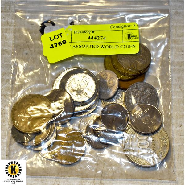 LOT OF ASSORTED WORLD COINS