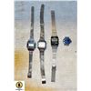 Image 1 : LOT OF FOUR VINTAGE DIGITAL WATCHES ETC. AS IS