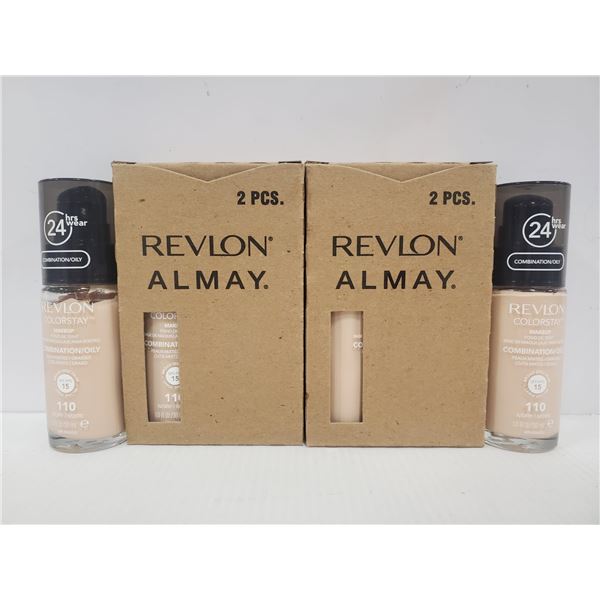 4 NEW REVLON COLOR STAY (110 IVORY) FOUNDATION FOR