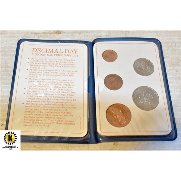 BRITAINS FIRST DECIMAL COIN SET BOOKLET