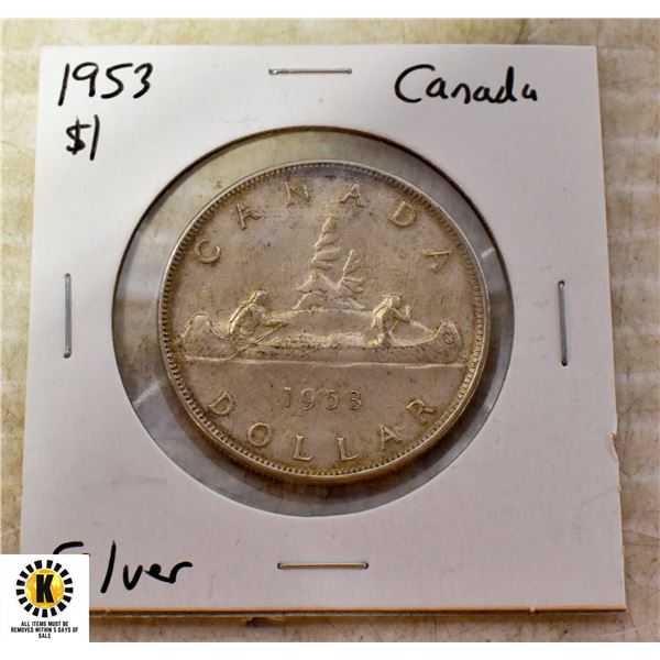 1953 SILVER CANADA $1 COIN