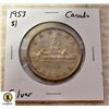Image 1 : 1953 SILVER CANADA $1 COIN
