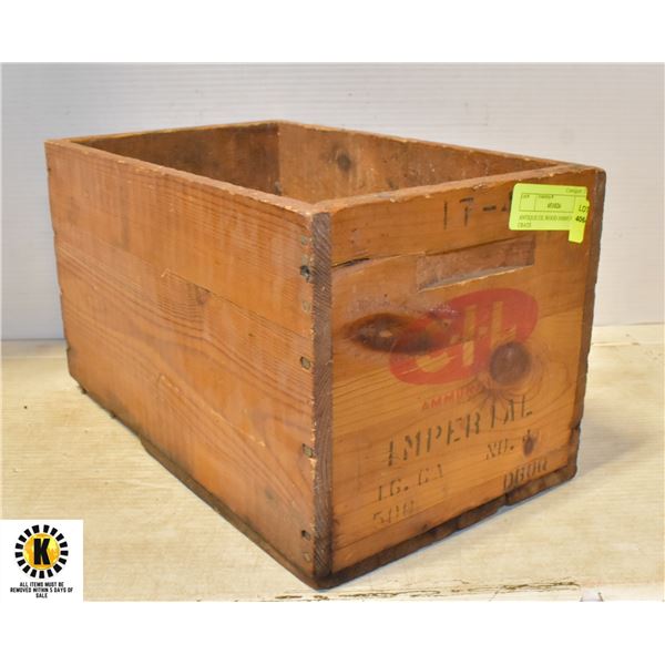 ANTIQUE CIL WOOD AMMUNITION CRATE