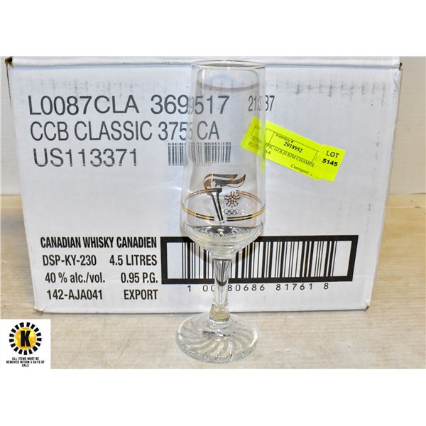 OLYMPIC GOLD RIM CHAMPAGNE FLUTES 6