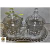 Image 1 : VINTAGE GLASS SUGAR DISH SET