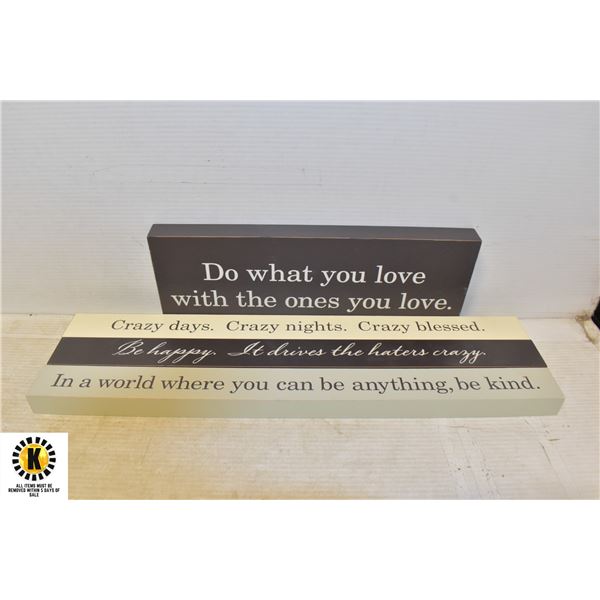 FOUR HALLMARK WOODEN SIGNS