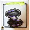 Image 1 : BLACK TEAR DROP POW WOW BEADED EARRINGS W/CARD