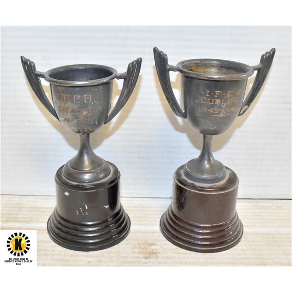 ANTIQUE SILVER TROPHYS TOGETHER