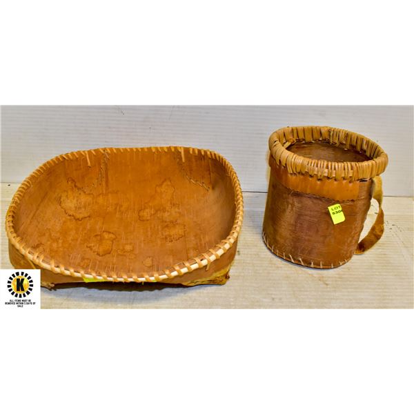 FORT LAIRD N.W.T. BIRCH BARK ESTATE BASKETS TOGETH