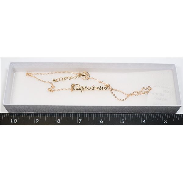 NEW GOLD TONE HOROSCOPE CHAIN AQUARIUS