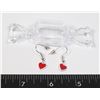 Image 1 : NEW RED HEART EARRINGS WITH CANDY SHAPED GIFT BOX