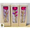 Image 1 : 3 FOREVER LOVE 24K GOLD PLATED ARTIFICAL ROSES