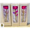 Image 1 : 3 FOREVER LOVE 24K GOLD PLATED ARTIFICAL ROSES