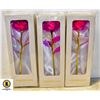 Image 1 : 3 FOREVER LOVE 24K GOLD PLATED ARTIFICAL ROSES